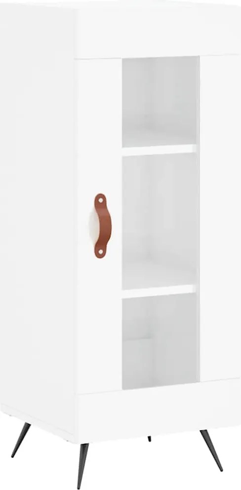 vidaXL Servantă, alb extralucios, 34,5x34x90 cm, lemn compozit