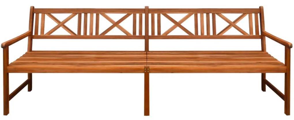 Banca de gradina cu perne, 240 cm, lemn masiv de acacia Negru, 120 x 50 x 4 cm, 1, 1