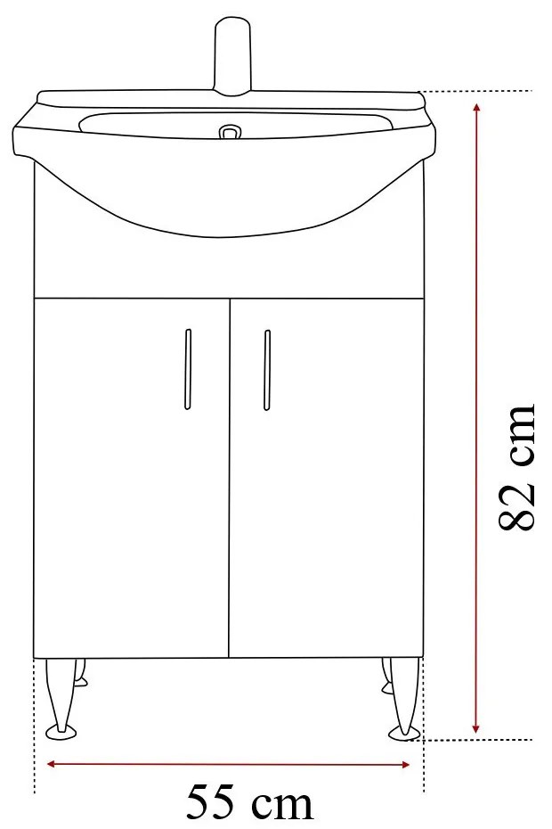 Mobilier complet de baie Bianca Prime 55, alb lucios