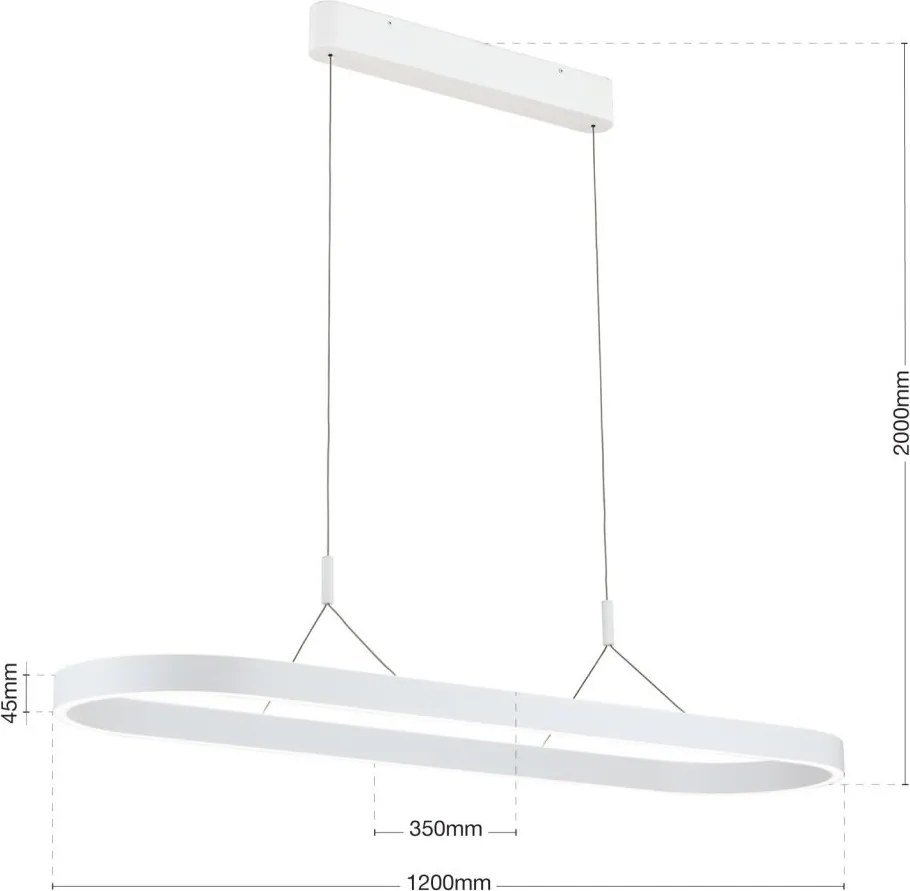 Lustra LED ovala iluminat sus si jos CARRARA alb