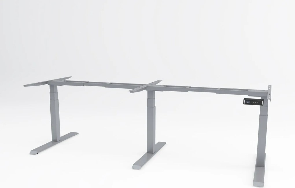 Cadru de birou cu înălțime reglabilă electric 180°, Viva Upgrade, triple motor, 150 kg - Alb