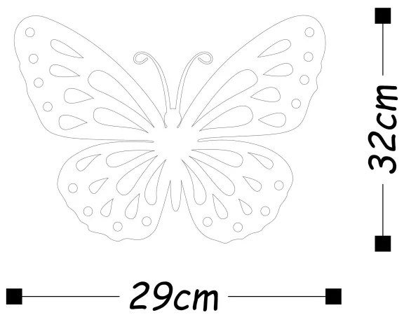 Decorațiune de perete 32x29 cm metal fluture