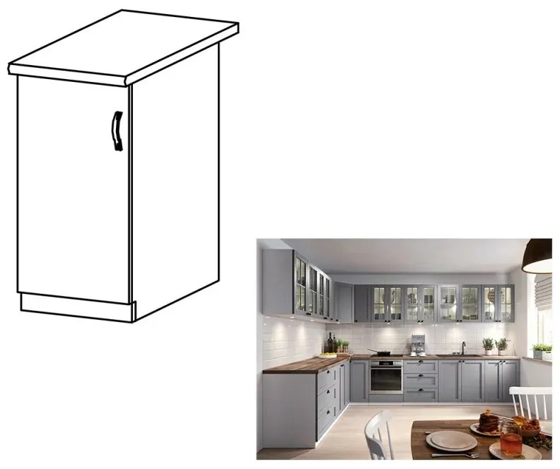 Cabinet inferior gri mat/alb model universal LAYLA D40