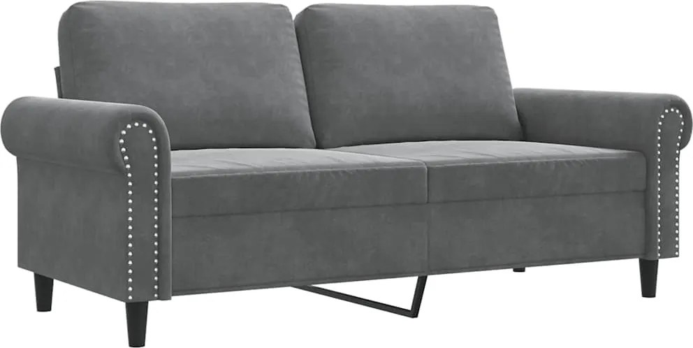 vidaXL Canapea cu 2 locuri, gri închis, 140 cm, catifea