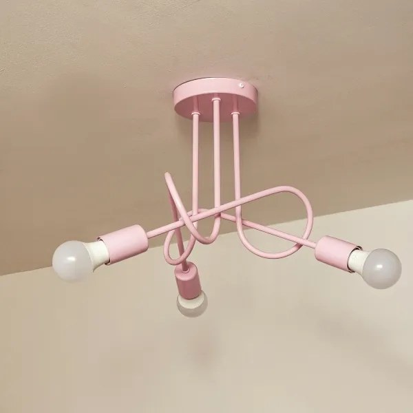 Plafonieră OXFORD 3xE27/15W/230V roz