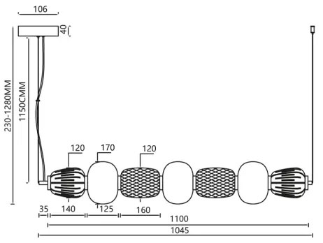 Lustră LED pe cablu CARO LED/42W/230V crom