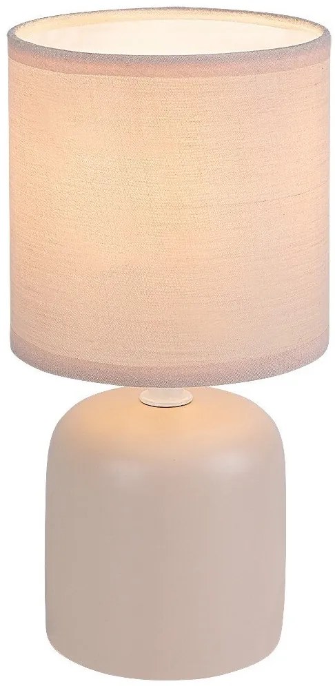 Lampa de masa ceramica si abajur roz Daphni