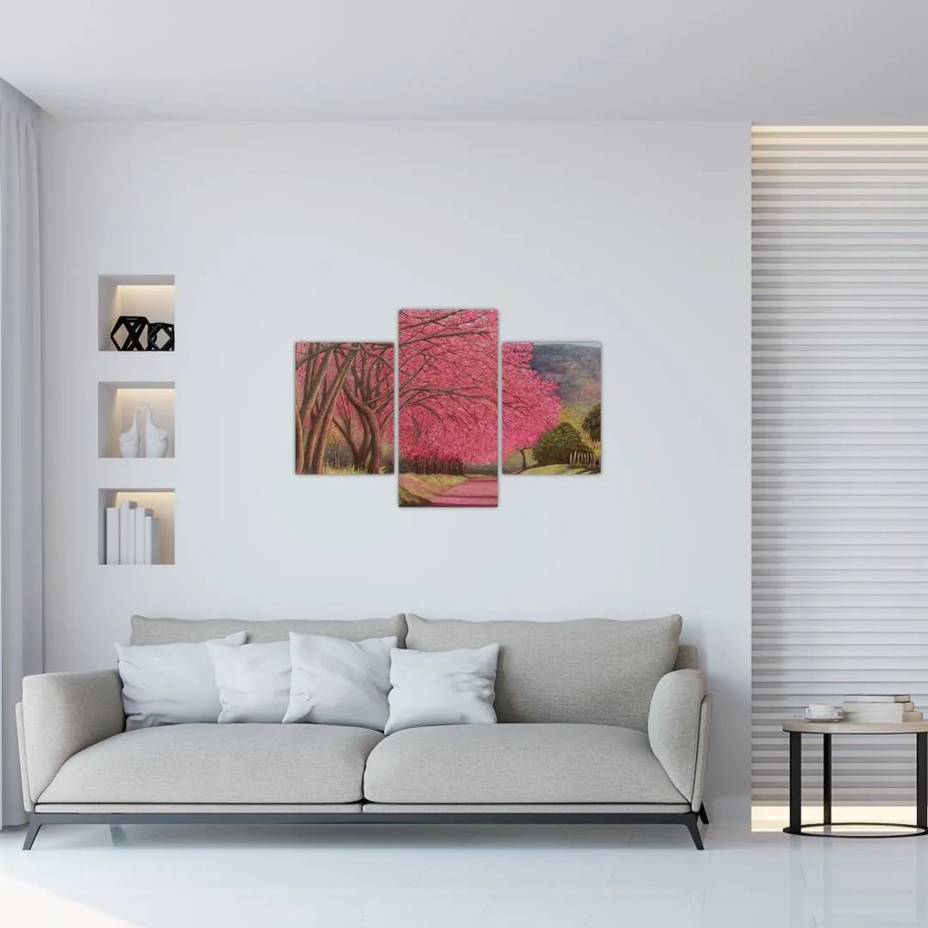 Tablou cu copaci înfloriți (90x60 cm)