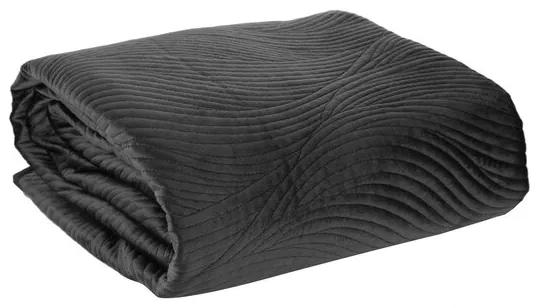 Cuvertură de pat matlasată de calitate în negru Lăţime: 170 cm | Lungime: 210 cm
