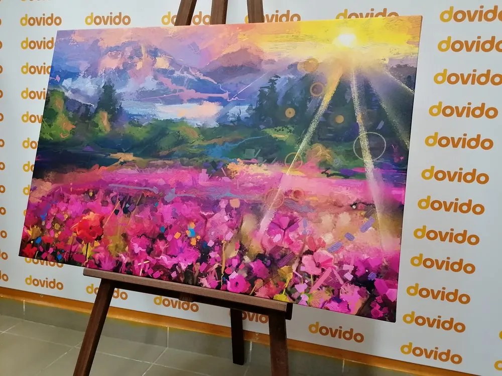Tablou pictură în ulei peisajul colorat