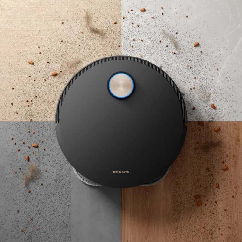 Aspirator robot Dreame X50 Ultra RLX85CE-6-BK, 20000 Pa, detectare AI a obstacolelor, navigare 360°, control vocal, sterilizare UV, negru/dorat