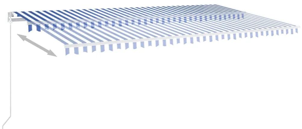 Copertina retractabila manual LED, albastru si alb, 600x350 cm Albastru si alb, 600 x 350 cm