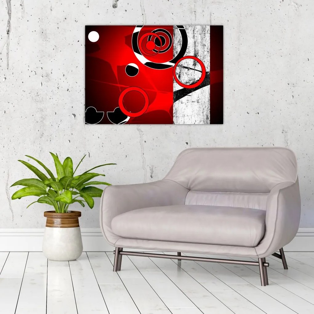 Tablou pe sticlă cu abstracție (70x50 cm)