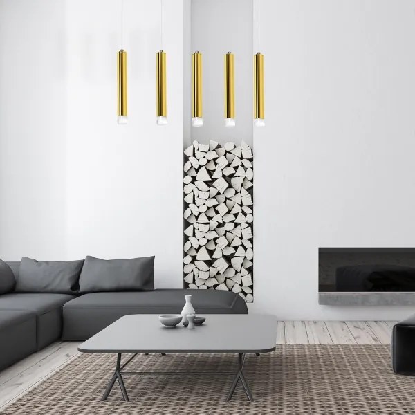 Lustră LED pe cablu GOLDIE 5xLED/25W/230V aurie