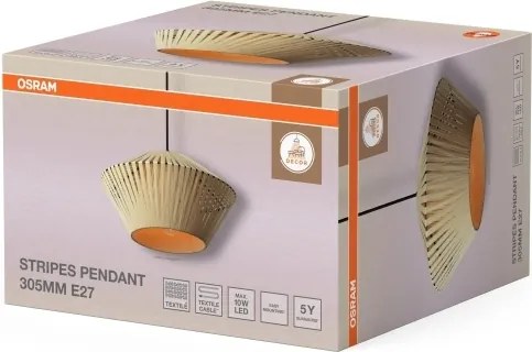 Osram - Pendul suspendat pe cablu DECOR STRIPES, 1xE27/10W/230V, Ø 30,5 cm, bej
