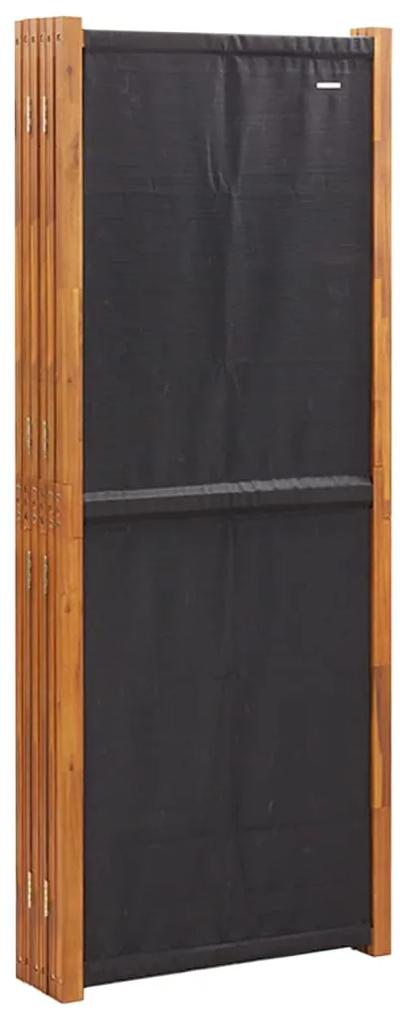 Paravan de camera cu 6 panouri, negru, 420x180 cm Negru, 420 x 180 cm, 1