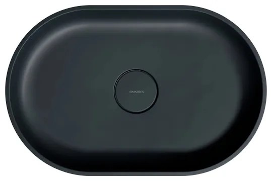 OMNIRES OVOUNBLV - Lavoar pe blat OVO 55x36 cm dolomit/negru mat lava