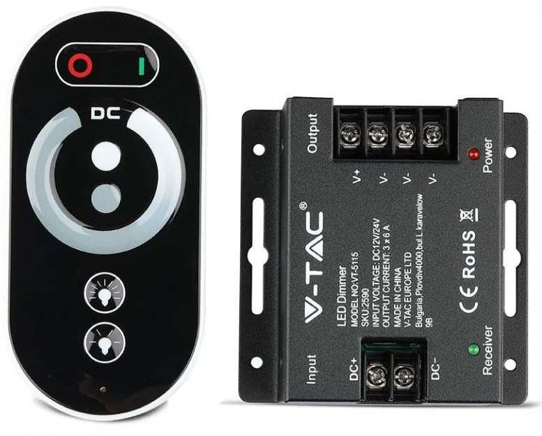 Controller banda led touch monocolor 12-24V 18A