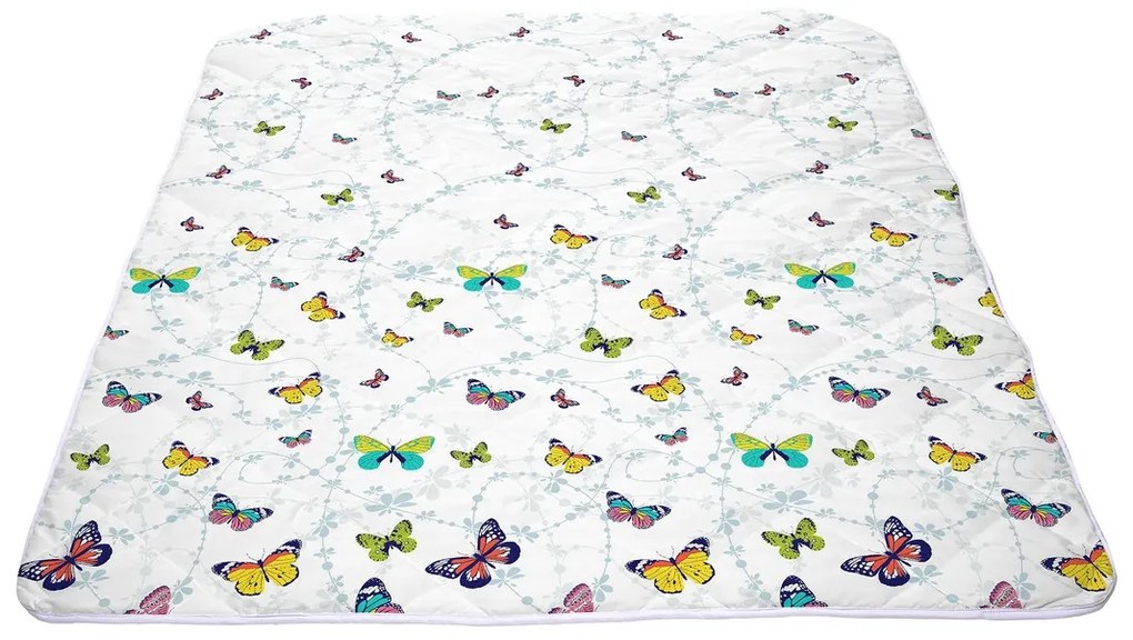 Pilota Alcam fluturi multicolori, microfibra matlasata, 200x220 cm, 250g/mp
