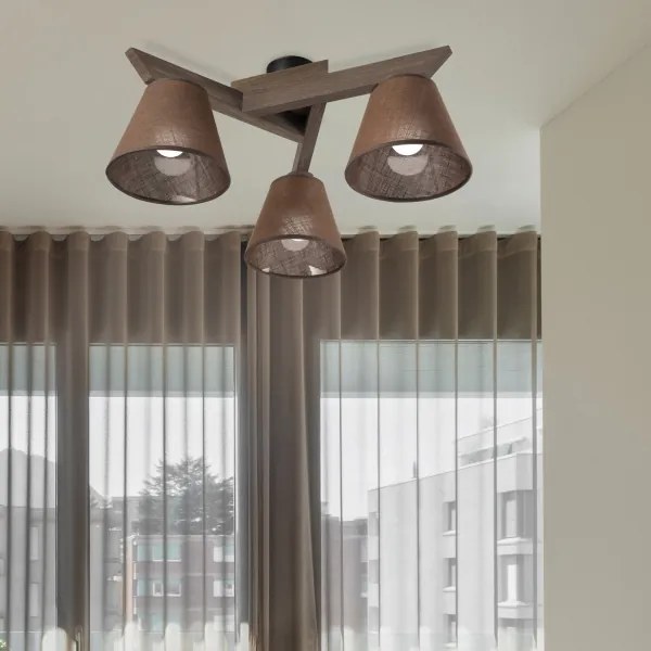 Lustră LED aplicată Brilagi ANTHONY 3xE14/40W/230V stejar nuc/maro