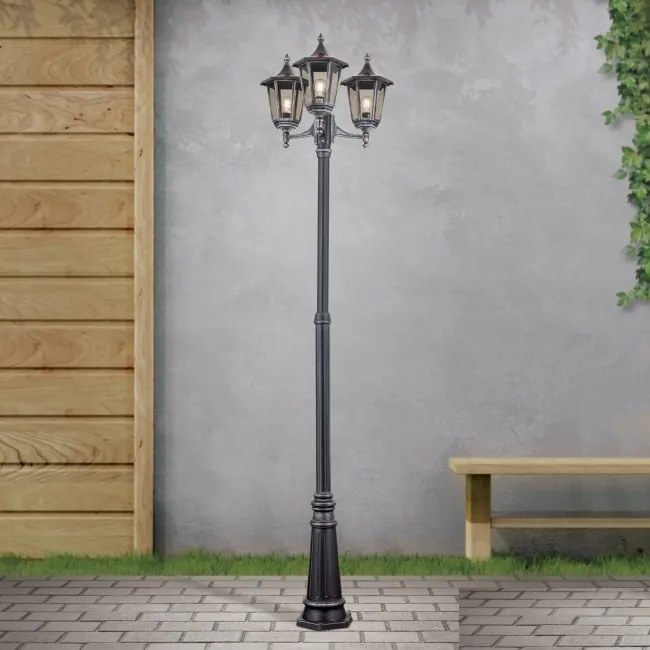 Stalp iluminat exterior stil clasic IP43 H255 Hermine AL 11K/82549/A schwarz-silber OR