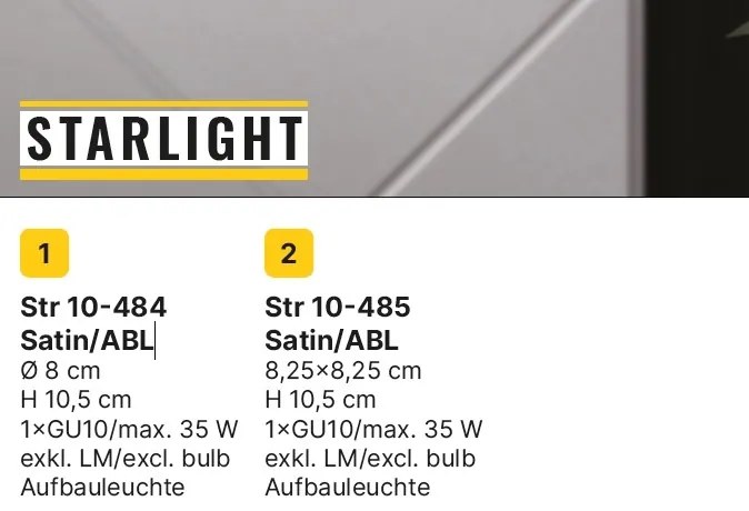 Spot aplicat tavan/plafon Starlight square crom satin