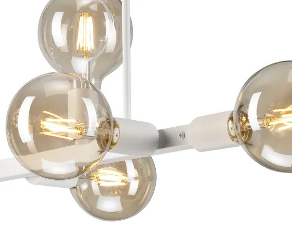 Lustră pe tijă ASTRID 8xE27/60W/230V alb