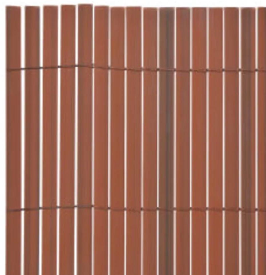 Gard pentru gradina cu 2 fete, maro, 110x400 cm 1, Maro, 110 x 400 cm