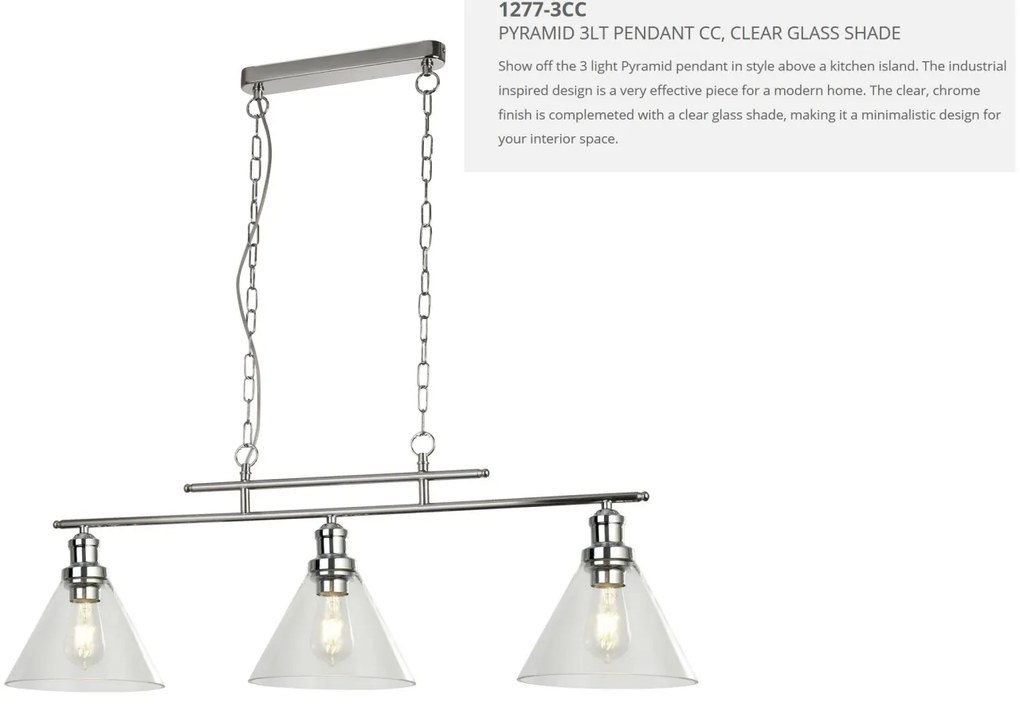 Lustra suspendata design clasic Pyramid silver satin 1277-3SS SRT