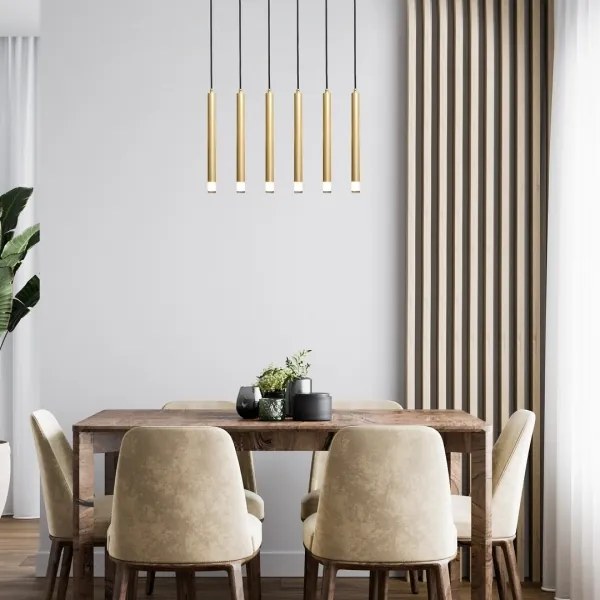 Lustră pe cablu Rabalux 72363 RAMIRA 6xG9/5W/230V auriu