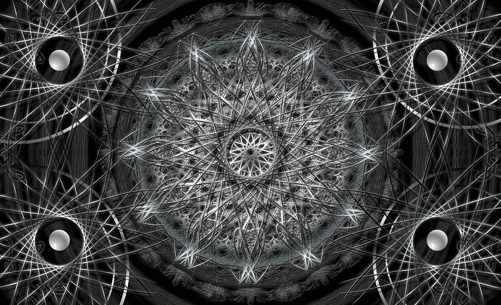 Fototapet - Abstracție argintie (254x184 cm)