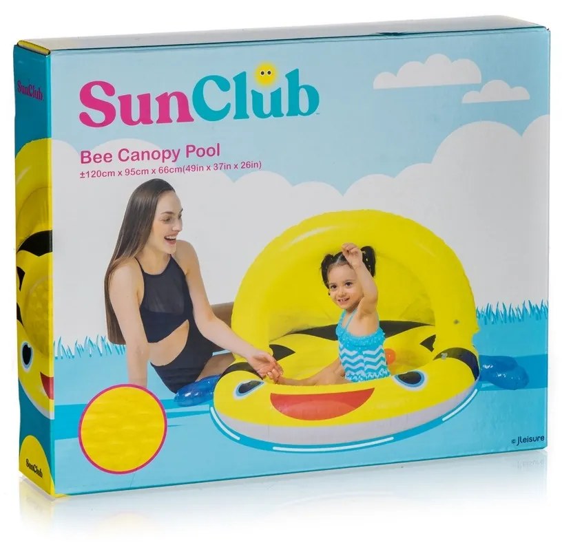 Vetro-Plus Piscină pentru copii cu baldachin Bee,diametru 120 cm