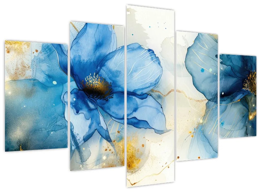 Tablou - Floral, pictură cu cerneală (150x105 cm)