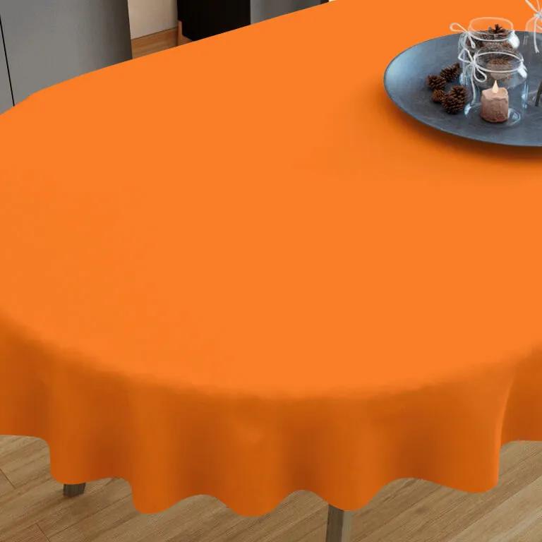 Goldea față de masă din bumbac portocaliu - ovale 80 x 140 cm