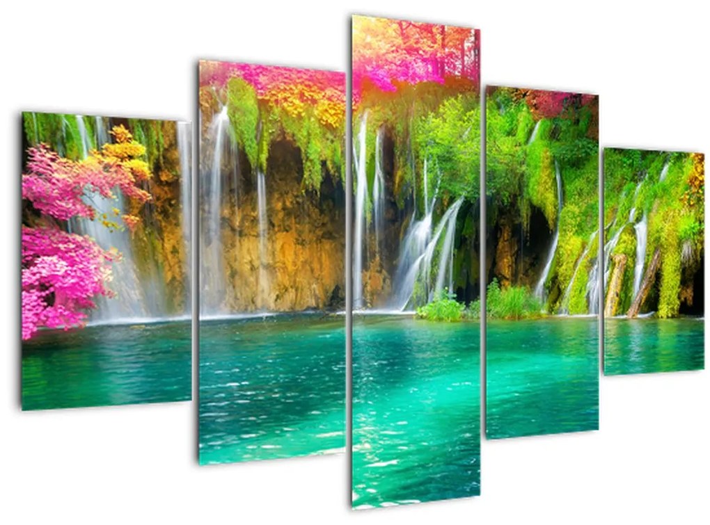 Tablou - Cascada, Lacurile Plitvice, Croația (150x105 cm)