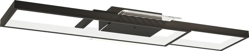 HOMCOM Plafonieră LED Reglabilă cu Telecomandă și Întrerupător, Temperatura Culoare 3000-6000K, Lampă de Design pentru Living și Sufragerie, 70x30 cm, Negru | Aosom Romania