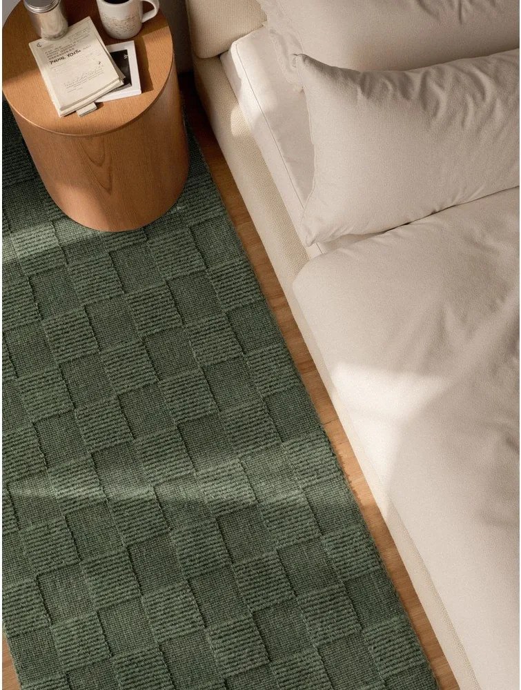 Covor tip traversă verde închis țesut manual din lână 80x200 cm Scala – Villeroy&amp;Boch