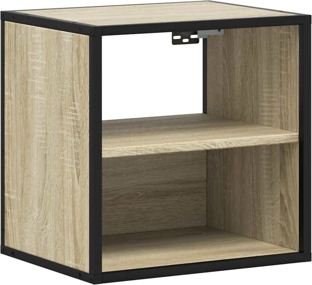 vidaXL Noptieră de perete, stejar sonoma, 40x31x39,5 cm