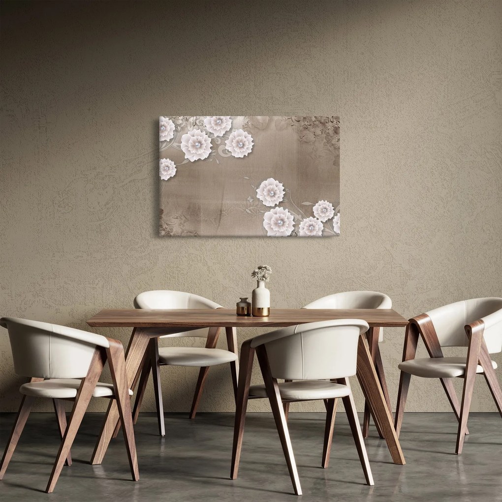 Tablou - Draperie cu flori (90x60 cm)