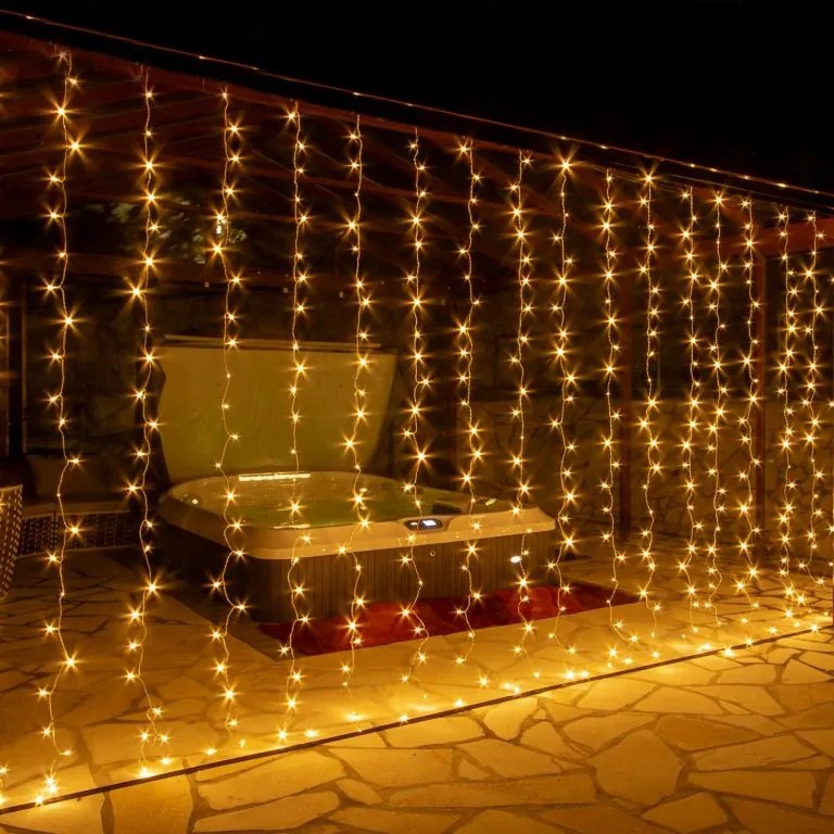Perdea luminoasă de Crăciun 600 LED - 6x3 m, alb cald