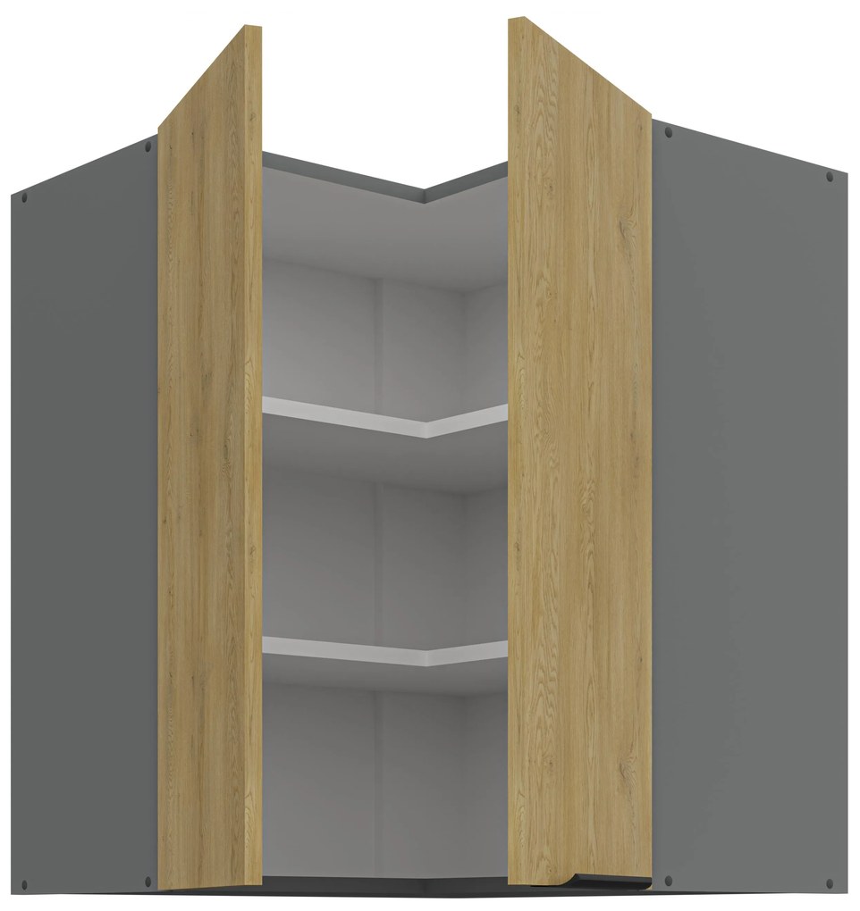 Dulap superior de bucătărie de colț Carminia 60x60 GN-72 2F (90) (stejar cremona + antracit). 1127938