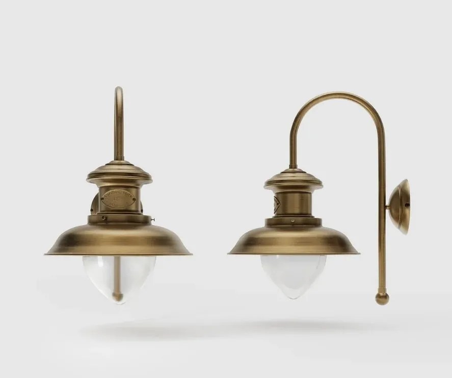 Aplica de perete stil nautic din alama si sticla Al Mare