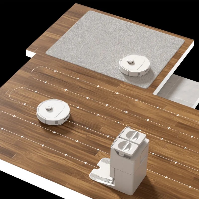 Robot aspirator Roborock Q Revo Max V, 7000Pa, 180 min, 300 m², Dry/Mocro, Wi-Fi, PreciSense® LiDAR + Reactive AI, Asistent vocal, Alb