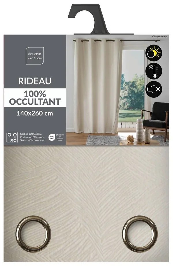 Draperie bej din catifea 140x260 cm Olympe – douceur d'intérieur