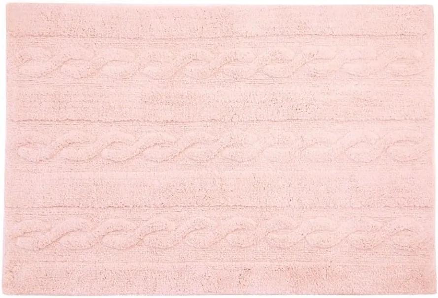 Covor dreptunghiular roz din bumbac 80x120 cm Braids Soft Pink Small Lorena Canals