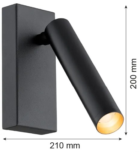 Spot LED de perete RIO LED/4,2W/230V 3000K negru Argon 8328