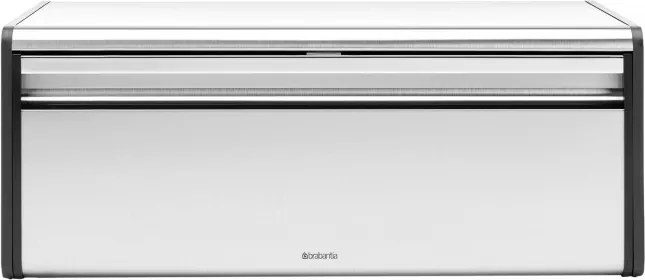 La mâna a doua: Cutie de paine Brabantia Fall Front 107852, 18 L, 46.5x25 cm, Montare lanaga perete, Fara amprenta, Inox/mat
