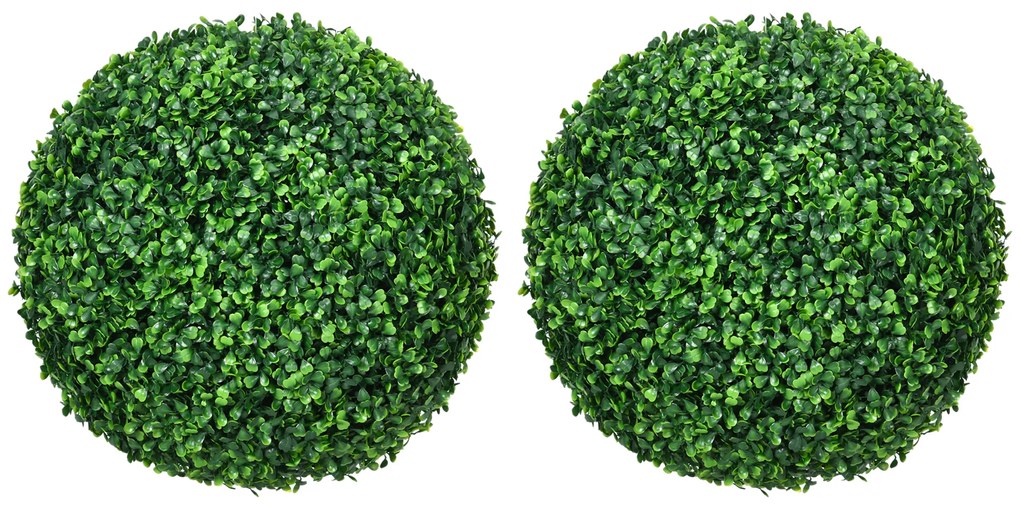 HOMCOM 2 Pack Artificial Tree Boxwood Topiary Balls, 15.75 Inch