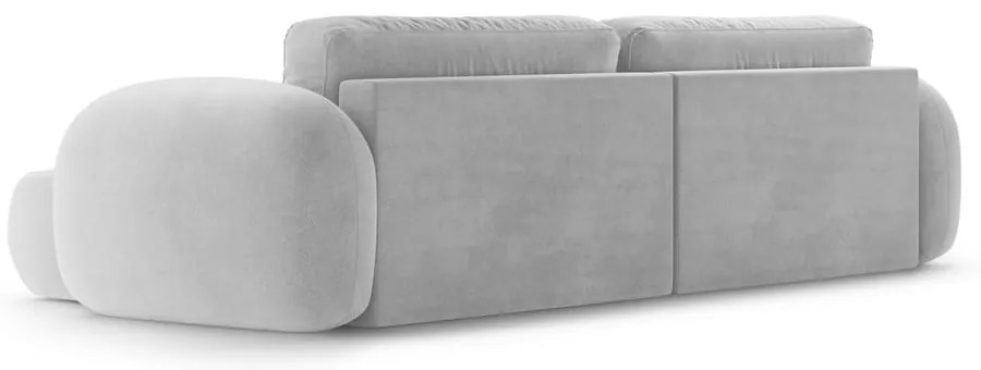 Colțar gri deschis extensibil/cu spațiu de depozitare cu tapițerie din catifea Tonale – Cosmopolitan Design