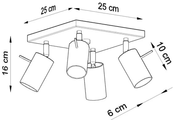 Plafonieră spot RING 4xGU10/40W/230V